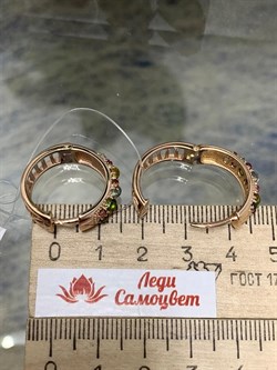 *Серьги Конго Турмалин Микс арт. 02-2789/0МТН-06-220 вес 7,3 г - фото 273256