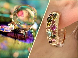 *Серьги Конго Турмалин Микс арт. 02-2789/0МТН-06-220 вес 7,3 г - фото 273259