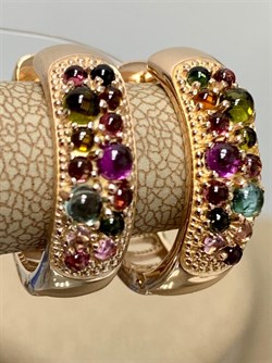 *Серьги Конго Турмалин Микс арт. 02-2789/0МТН-06-220 вес 7,3 г - фото 273262