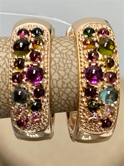 *Серьги Конго Турмалин Микс арт. 02-2789/0МТН-06-220 вес 7,3 г - фото 273263