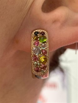*Серьги Конго Турмалин Микс арт. 02-2789/0МТН-06-238 вес 7,24 г - фото 273268