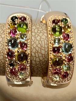 *Серьги Конго Турмалин Микс арт. 02-2789/0МТН-06-238 вес 7,24 г - фото 273276