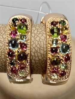 *Серьги Конго Турмалин Микс арт. 02-2789/0МТН-06-238 вес 7,24 г - фото 273277