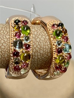 *Серьги Конго Турмалин Микс арт. 02-2789/0МТН-06-238 вес 7,24 г - фото 273278