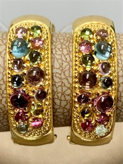 *Серьги Конго Турмалин Микс арт. 02-2789/0МТН-08-531 вес 7,21 г - фото 273289