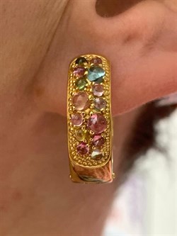 *Серьги Конго Турмалин Микс арт. 02-2789/0МТН-08-549 вес 7,12 г - фото 273294