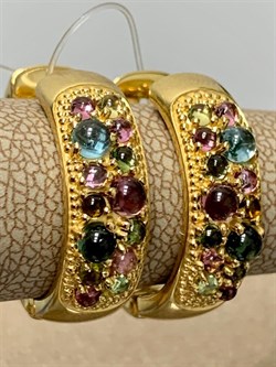 *Серьги Конго Турмалин Микс арт. 02-2789/0МТН-08-549 вес 7,12 г - фото 273299