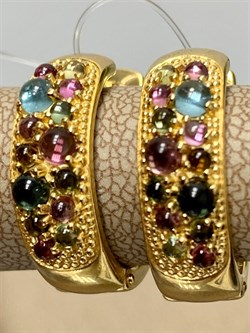 *Серьги Конго Турмалин Микс арт. 02-2789/0МТН-08-549 вес 7,12 г - фото 273300