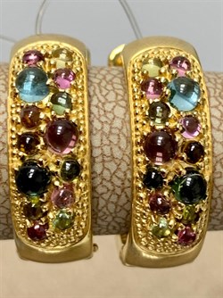 *Серьги Конго Турмалин Микс арт. 02-2789/0МТН-08-549 вес 7,12 г - фото 273301