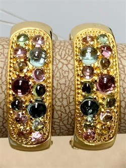 *Серьги Конго Турмалин Микс арт. 02-2789/0МТН-08-550 вес 7,2 г - фото 273302