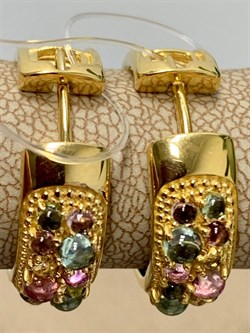 *Серьги Конго Турмалин Микс арт. 02-2789/0МТН-08-550 вес 7,2 г - фото 273312