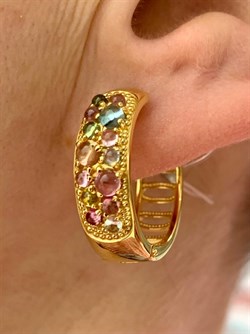 *Серьги Конго Турмалин Микс арт. 02-2789/0МТН-08-550 вес 7,2 г - фото 273313