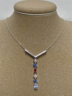 *Колье р.50-55 Фианит Микс арт.06-2569/СВ62-00-294 вес 4,03 г - фото 273355