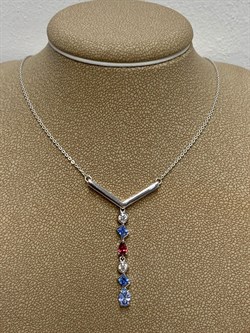 *Колье р.50-55 Фианит Микс арт.06-2569/СВ62-00-294 вес 4,03 г - фото 273356