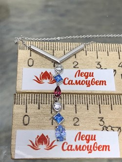 *Колье р.50-55 Фианит Микс арт.06-2569/СВ62-00-294 вес 4,03 г - фото 273358