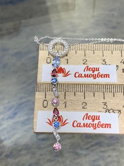 *Колье р.55-60 Фианит Микс арт. 06-2565/СВ63-00-287 вес 4,87 г - фото 273366