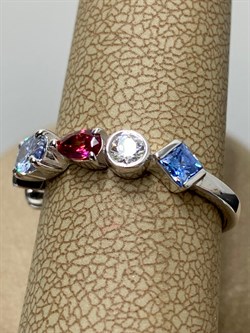 *Кольцо р.17,5 Фианит Микс арт. 01-2571/СВ62-00-188 вес 2,78 г - фото 273374