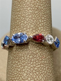 *Кольцо р.17,5 Фианит Микс арт. 01-2571/СВ62-00-188 вес 2,78 г - фото 273376