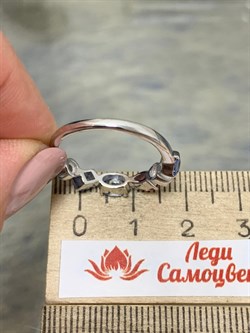 *Кольцо р.17,5 Фианит Микс арт. 01-2571/СВ62-00-188 вес 2,78 г - фото 273378