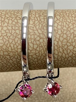 *Пусеты Полу Конго Розовый Фианит арт. 02-2474/СВ12-00-398 вес 3,32 г - фото 273384