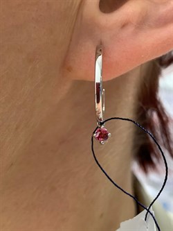 *Пусеты Полу Конго Розовый Фианит арт. 02-2474/СВ12-00-398 вес 3,32 г - фото 273386