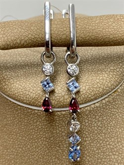 *Серьги Трансформеры Фианит Микс арт. 02-2571/СВ62-00-448 вес 4,47 г - фото 273391