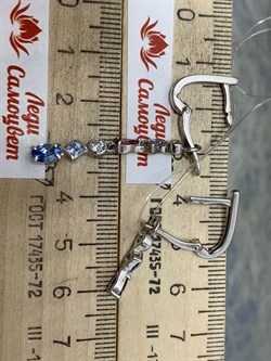 *Серьги Трансформеры Фианит Микс арт. 02-2571/СВ62-00-448 вес 4,47 г - фото 273392