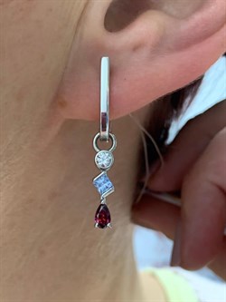 *Серьги Трансформеры Фианит Микс арт. 02-2571/СВ62-00-448 вес 4,47 г - фото 273393