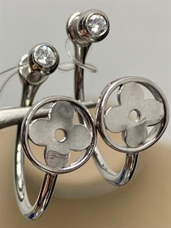 *Серьги Клевер Трансформеры Пусеты Белый Фианит арт. 02-2671/00КЦ-00-385 вес 3,98 г - фото 273401 *Серьги Клевер Трансформеры Пусеты Белый Фианит арт. 02-2671/00КЦ-00-385 вес 3,98 г - фото 273401