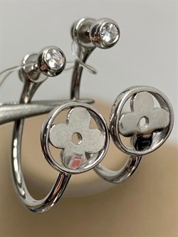 *Серьги Клевер Трансформеры Пусеты Белый Фианит арт. 02-2671/00КЦ-00-385 вес 3,98 г - фото 273402 *Серьги Клевер Трансформеры Пусеты Белый Фианит арт. 02-2671/00КЦ-00-385 вес 3,98 г - фото 273402