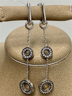 *Серьги Трансформер Белый Фианит арт. 02-2939/00КЦ-17-578 вес 7,25 г - фото 273420 *Серьги Трансформер Белый Фианит арт. 02-2939/00КЦ-17-578 вес 7,25 г - фото 273420