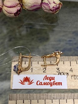 *Серьги Танзанит арт. 02-2427/00ТЗ-06-698 вес 2,89 г - фото 273743