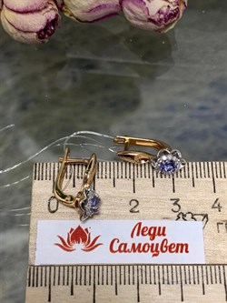 *Серьги Танзанит арт. 02-2427/00ТЗ-06-698 вес 2,89 г - фото 273744
