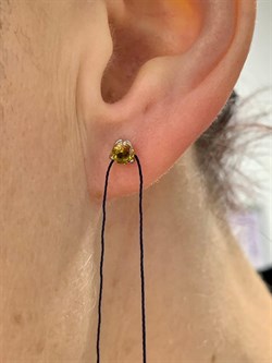 *Серьги Пусеты Султанит иск арт. 02-1196/00СТ-00-659 вес 0,93 г - фото 274227