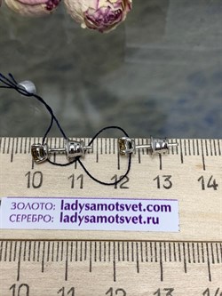 *Серьги Пусеты Султанит иск арт. 02-1196/00СТ-00-659 вес 0,93 г - фото 274228