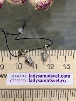 *Серьги Пусеты Султанит иск арт. 02-1196/00СТ-00-659 вес 0,93 г - фото 274230