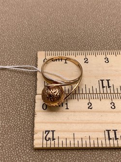 *Кольцо р.17,5 Шар цв Красное арт. 01-4926-00-000-1110-48-451 вес 2,01 г - фото 274277