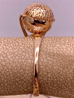 *Кольцо р.17,5 Шар цв Красное арт. 01-4926-00-000-1110-48-451 вес 2,01 г - фото 274282