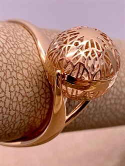 *Кольцо р.17,5 Шар цв Красное арт. 01-4926-00-000-1110-48-451 вес 2,01 г - фото 274284