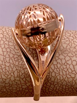 *Кольцо р.17,5 Шар цв Красное арт. 01-4926-00-000-1110-48-451 вес 2,01 г - фото 274285