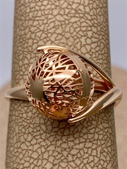 *Кольцо р.17,5 Шар цв Красное арт. 01-4926-00-000-1110-48-451 вес 2,01 г - фото 274286