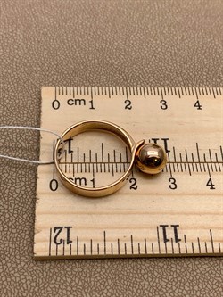 *Кольцо р.18,5 Шар цв Красное арт. 01-5350-00-000-1110-42-248 вес 3,22 г - фото 274333