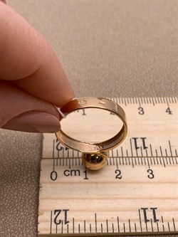 *Кольцо р.18,5 Шар цв Красное арт. 01-5350-00-000-1110-42-248 вес 3,22 г - фото 274335