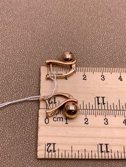 *Серьги Шары цв Красное арт. 02-4513-00-000-1110-42-411 вес 3,95 г - фото 274345