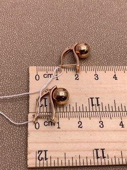 *Серьги Шары цв Красное арт. 02-4513-00-000-1110-42-411 вес 3,95 г - фото 274346