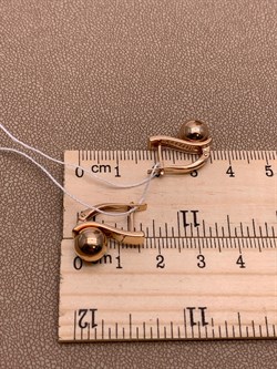 *Серьги Шары цв Красное арт. 02-4513-00-000-1110-42-411 вес 3,95 г - фото 274347