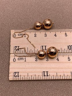 *Серьги Продевки Шары цв Красное арт. 02-3660-00-000-1110-01-003 вес 4,15 г - фото 274372