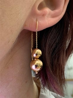 *Серьги Продевки Шары цв Красное арт. 02-3660-00-000-1110-01-003 вес 4,15 г - фото 274375