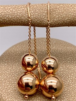 *Серьги Продевки Шары цв Красное арт. 02-3660-00-000-1110-01-003 вес 4,15 г - фото 274377