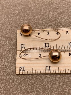 *Серьги Петли Шары цв Красное арт. 02-3551-00-000-1110-01-595 вес 3,5 г - фото 274379